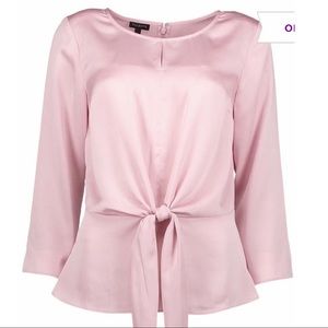 Talbots Rose Tie-Front Peplum Top